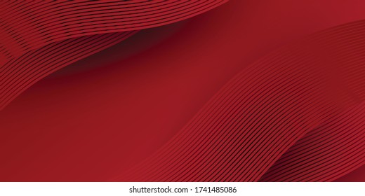 Red maroon background with 3D modern wave curve abstract presentation background. Luxury paper cut background. 3d vector illustration for decoration, banner, flyer, business card design, and much more