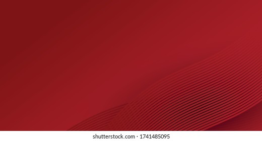 Red maroon background with 3D modern wave curve abstract presentation background. Luxury paper cut background. 3d vector illustration for decoration, banner, flyer, business card design, and much more