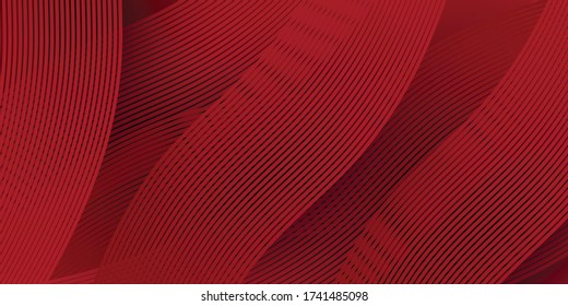 Red maroon background with 3D modern wave curve abstract presentation background. Luxury paper cut background. 3d vector illustration for decoration, banner, flyer, business card design, and much more