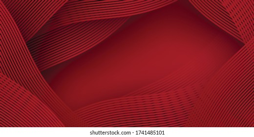 Fondo marrón rojo con fondo de presentación abstracto de curva de onda moderna 3D. El fondo del papel de lujo cortado. Ilustración vectorial 3d para decoración, banner, volante, diseño de tarjetas de visita y mucho más