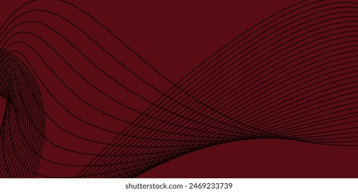Fondo rojo granate con la curva de onda moderna 3D de fondo de presentación abstracta. Fondo de corte de papel de lujo. Ilustración vectorial 3d para la decoración,
