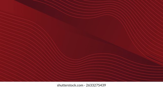 Red maroon background with 3D modern wave curve abstract presentation background. Luxury paper cut background. 3d vector illustration for decoration, banner, flyer, business card design, and much