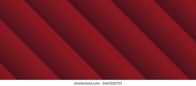 Fondo marrón rojo con fondo de presentación abstracta de curva de onda moderna 3D. Fondo de corte de papel de lujo
