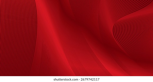 Roter marooner Hintergrund mit 3D moderner Wellenlinie abstrakter Präsentationshintergrund. Luxuriöser Papierschnitt-Hintergrund. 3D-Vektorgrafik für Dekoration, Banner, 
