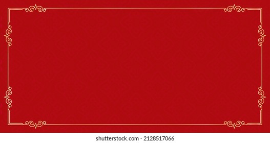 red or maroon color background with a frame for text, applicable for greeting card, wedding invitation, website banner design, wallpaper oriental design, certificate, menu book in a classic restaurant