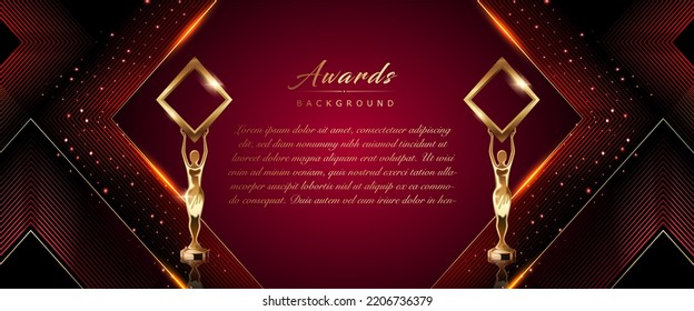 Red Maroon Golden Diamond Frame Shine Dotted Award Background. Trophy on Luxury Background. Modern Abstract Design Template. LED Visual Motion Graphics. Wedding Invitation Poster. Certificate Design. svg