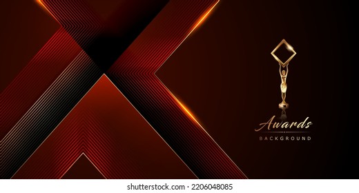 Red Maroon Golden Diamond square Side Corners Award Background. Trophy on Red Luxury Background. Modern Abstract Design Template. LED Visual Motion Graphics. Wedding Marriage Invitation Poster. 