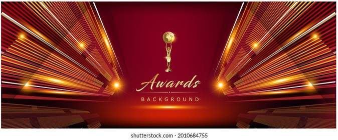 Red Maroon Golden Royal Awards Background Graphics Lines Stripes Breaking News Elegant Shine Modern Blended Template Luxury Premium Corporate Abstract Design Template Banner Certificate Dynamic Shape