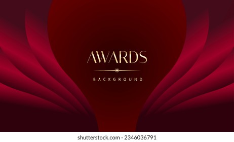Red maroon golden royal awards background graphics lines stripes breaking news elegant shine modern blended template luxury premium corporate abstract design template banner certificate dynamic shape.