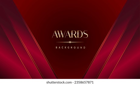 Red maroon golden royal awards graphics background. Golden sidelines. Modern template grand luxury premium corporate abstract design template trophy banner certificate.