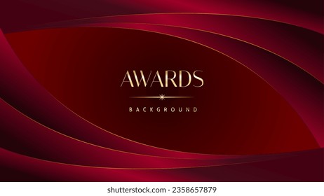 Red maroon golden royal awards graphics background. Golden sidelines. Modern template grand luxury premium corporate abstract design template trophy banner certificate.