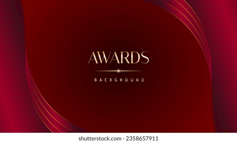 Red maroon golden royal awards graphics background. Golden sidelines. Modern template grand luxury premium corporate abstract design template trophy banner certificate.