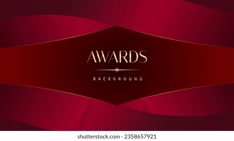 Red maroon golden royal awards graphics background. Golden sidelines. Modern template grand luxury premium corporate abstract design template trophy banner certificate.