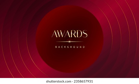 Red maroon golden royal awards graphics background. Golden sidelines. Modern template grand luxury premium corporate abstract design template trophy banner certificate.