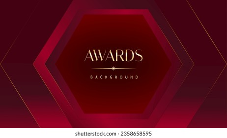 Red maroon golden royal awards graphics background. Golden sidelines. Modern template grand luxury premium corporate abstract design template trophy banner certificate.