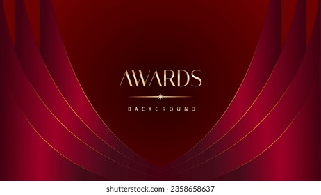 Red maroon golden royal awards graphics background. Golden sidelines. Modern template grand luxury premium corporate abstract design template trophy banner certificate.