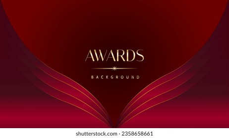 Red maroon golden royal awards graphics background. Golden sidelines. Modern template grand luxury premium corporate abstract design template trophy banner certificate.