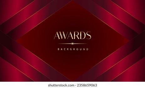 Red maroon golden royal awards graphics background. Golden sidelines. Modern template grand luxury premium corporate abstract design template trophy banner certificate.