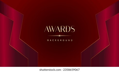 Red maroon golden royal awards graphics background. Golden sidelines. Modern template grand luxury premium corporate abstract design template trophy banner certificate.