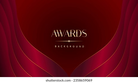 Red maroon golden royal awards graphics background. Golden sidelines. Modern template grand luxury premium corporate abstract design template trophy banner certificate.