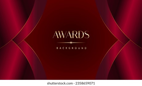 Red maroon golden royal awards graphics background. Golden sidelines. Modern template grand luxury premium corporate abstract design template trophy banner certificate.