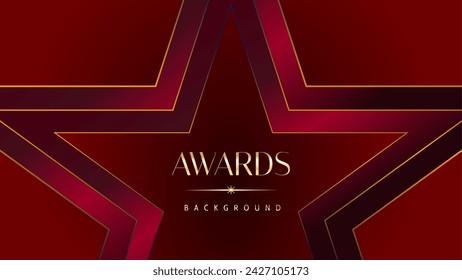 Red maroon golden royal awards graphics background. Golden sidelines. Modern template grand luxury premium corporate abstract design template trophy banner certificate.