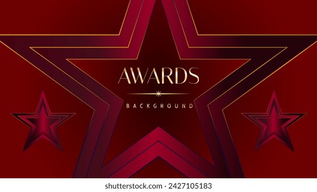 Red maroon golden royal awards graphics background. Golden sidelines. Modern template grand luxury premium corporate abstract design template trophy banner certificate.