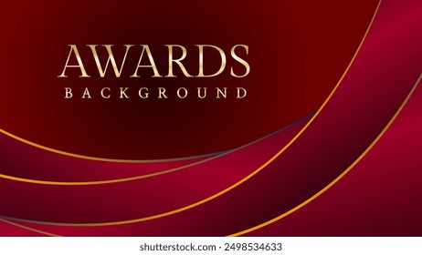 Red maroon golden royal awards graphics background. Golden sidelines. Modern template grand luxury premium corporate abstract design template trophy banner certificate.
