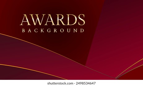 Red maroon golden royal awards graphics background. Golden sidelines. Modern template grand luxury premium corporate abstract design template trophy banner certificate.
