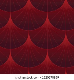 Red and Maroon Gradient Shell Seamless Repeat Vector Pattern