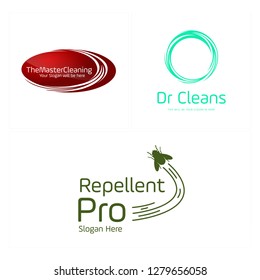 red maroon green turquoise combination oblong semicircle circle road line flies logo design suitable for Cleaning Maintenance repair industrial 