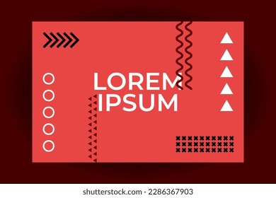 Red, Maroon, Retro abstract background with shapes. For Cover, Presentation, Template, Card, Web, Banner
