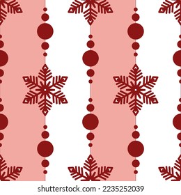 Roter Schneeflocken nahtloses Muster für Weihnachtsdekoration