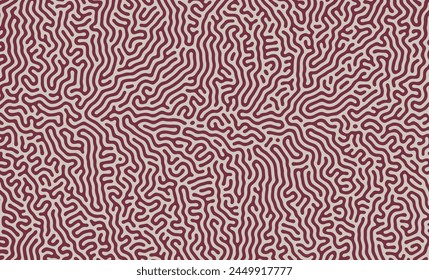 Diseño de fondo de patrones de forma orgánica de líneas turk granate rojo