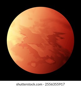  Red Mars Planet Realistic Illustration