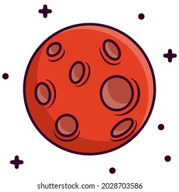 The Red Mars Planet in the Space