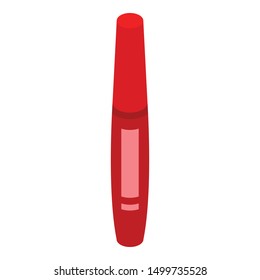 Red mascara icon. Isometric of red mascara vector icon for web design isolated on white background