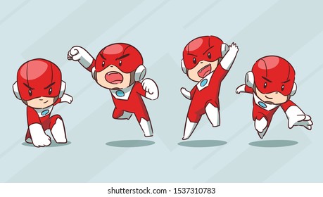 red mascot super hero collection