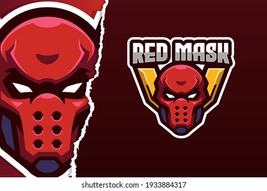 Red Mask Assassin E-sport Game Logo Template