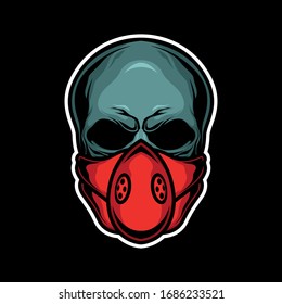 red mask skull for commercial use