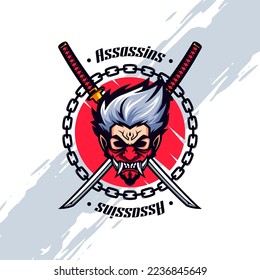 Red Masked Assassins Icon Mascot