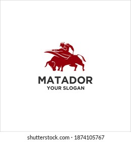 red matador silhouette logo vector