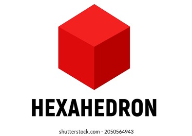 Red Math Hexahedron Solids From Plato