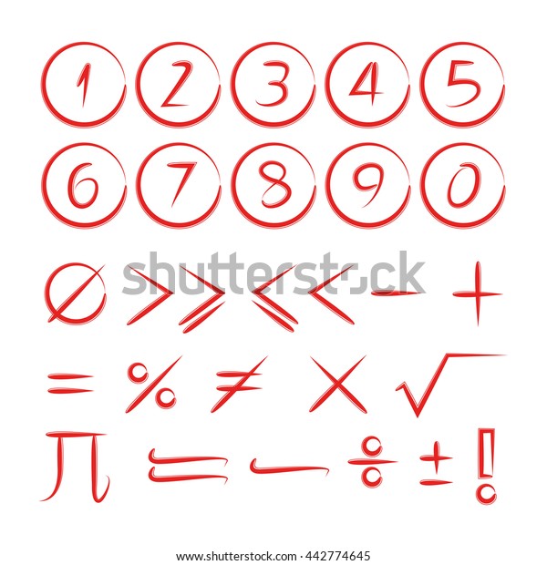red math icons and
number