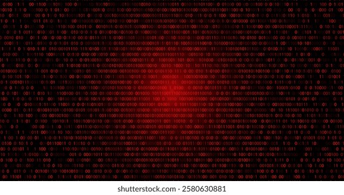 red matrix falling binary numbers cyber futuristic banner background template