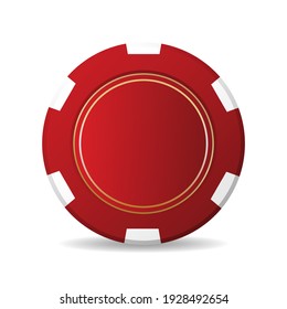 Red Matte Casino Chip For Poker Or Roulette. Realistic 3d. Elements For The Design Of A Logo, Website Or Banner. Vector Illustration.