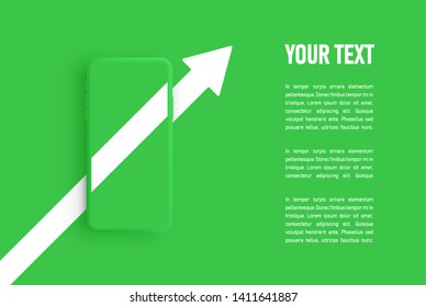 Red matte smartphone template, vector illustration
