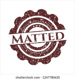Red Matted distressed rubber stamp with grunge texture