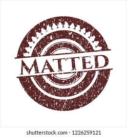 Red Matted rubber stamp with grunge texture