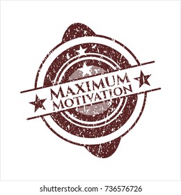 Red Maximum Motivation distress rubber grunge seal